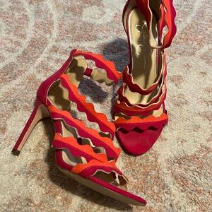 Pink and orange strapping heel Jessica Simpson